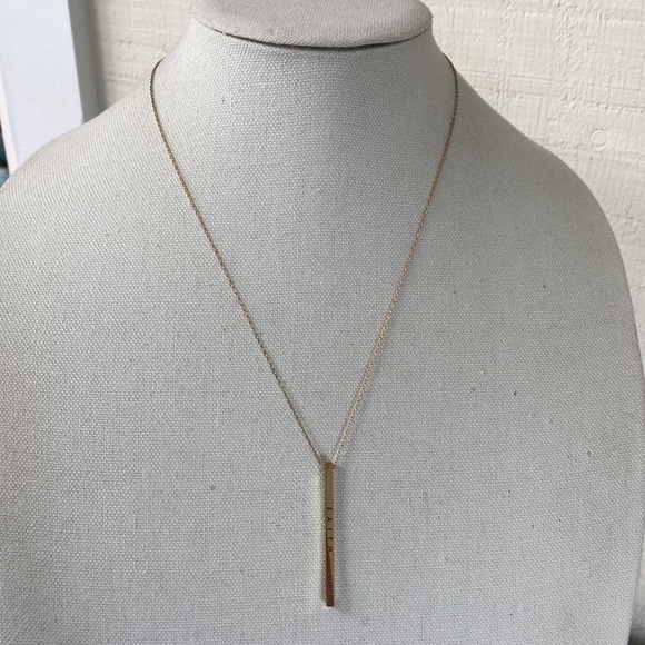 Dainty Goldtone Faith bar necklace - Picture 3 of 6